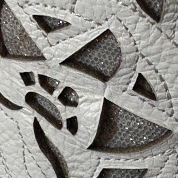 El Corral Western White Leather Bling Inlay boots - SZ 25.5 = 8.5 - Picture 10 of 17